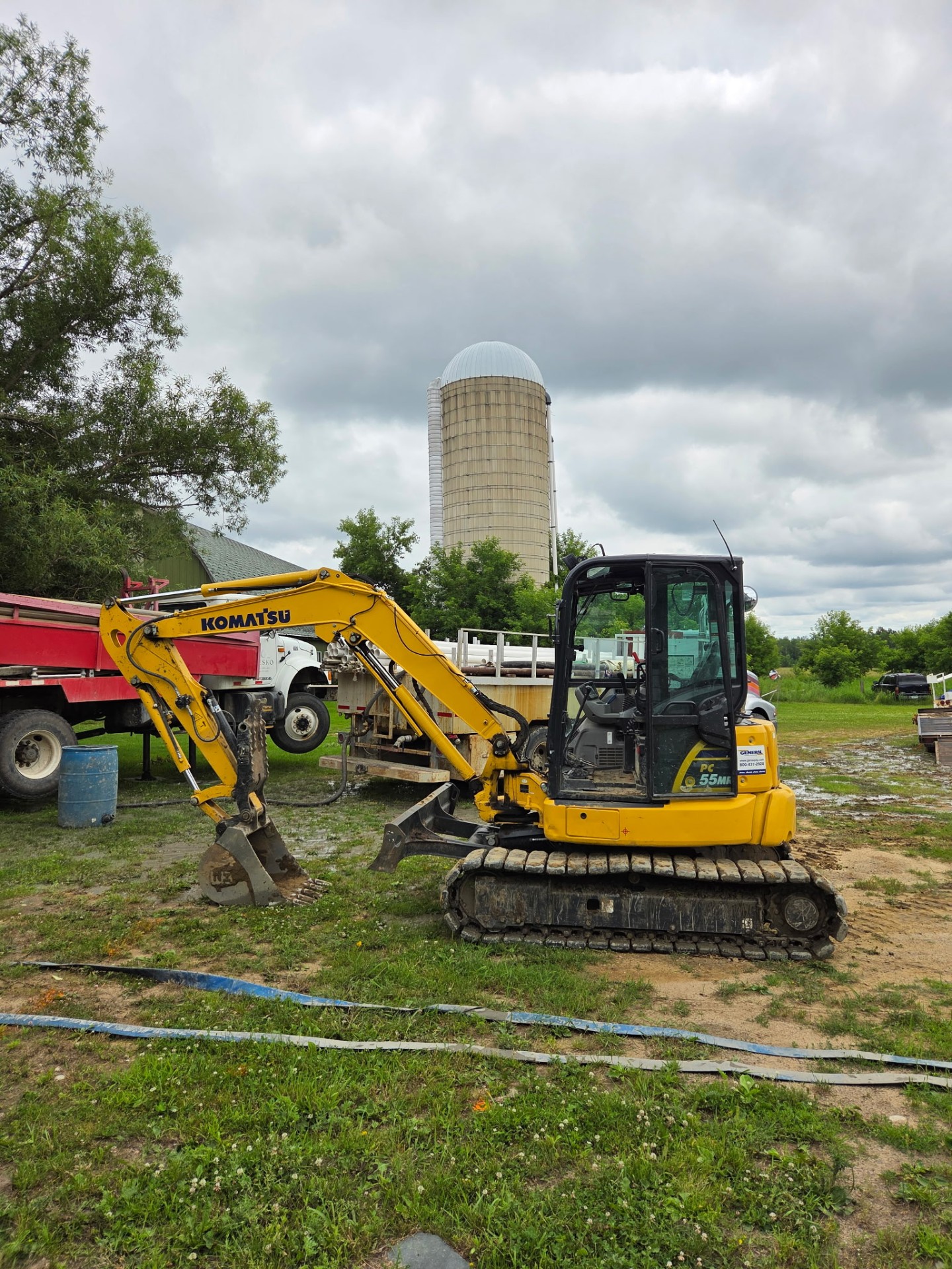 Mini excavator on a WESKO job site
